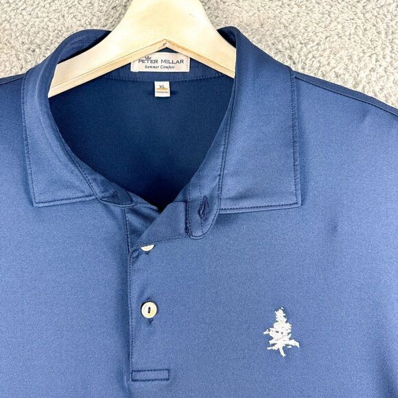 PETER MILLAR Summer Comfort Shirt Men Extra Large Blue Golf Polo Casual Outdoor - Picture 2 of 12